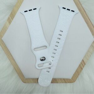 New Floral   Design Apple Watch Bands  42mm 44mm 45mm 49mm in Snow White